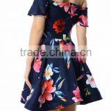 Guangzhou Clothes Flare Dress off Shoulder Fashion Boutique Dress thumbnail-4