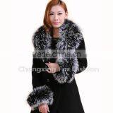 COLLAR-F17B Wholesale Accessories Ladies Raccoon Fox Fur Coat Fur Collar thumbnail-3