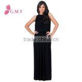Women's Slimming Key Hole Sleeveless Long Maxi Evening Dress Night Party Cocktail Dress thumbnail-1