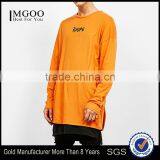 2016 Christmas Long Sleeve T-shirt Wholesale Orange Big Size Apparel Custom Made Mens Over Size Longline Tshirts thumbnail-1