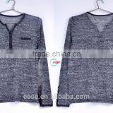 Men Melange Yarn Y Neck Shape Long Sleeve Jumper Classic Sweater thumbnail-1