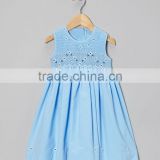 Blue smocked bishop dress for girls infant toddler Spring 2014