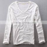 China WholesaleLong Sleeve White100% Cotton Blank T Shirt For Men thumbnail-1