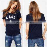 High Quality Fashion Comfortable Knitted T-shirt Printing Personal Custom thumbnail-1