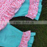 Baby Girls Pink Aztec Tribal Clothing Set Girls Suit Capri Set Outfits With Matching Headmade Necklace and Headband thumbnail-2