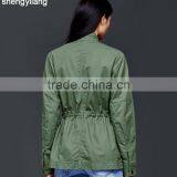 OEM/ODM Women Cotto Baseball Jacket Green Custom Jacket Guangzhou Clothing Manufacturer thumbnail-3