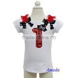 Pirate Hat Bling Red 1st Birthday White Short Sleeves Top 3M-10Y