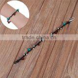 Hand Made Beaded Bracelets Antique Silver Green Blue Irregular Round Women Bracelets Jewelry thumbnail-3