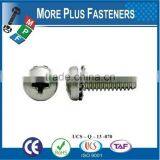 Made in Taiwan Phil Pan SEMS Screw Square Cone Washer Sems Screw Internal Tooth Washer Phillips Pan Head External Tooth Washer thumbnail-6