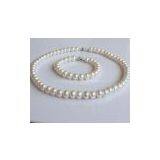 Freshwater Pearl Jewelry 8-9mm AA White Original Pearl Sets; thumbnail-1