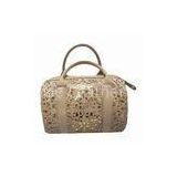 Perforated Ladies Leather Handbags Business Spacious Tote For Female Company Meeting
