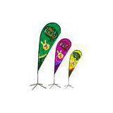Green Outdoor Event Flying Banners With Cross Feet , Decorative Flags