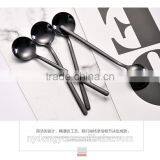High Quality 304 Stainless Steel Tea Spoon /yh Black Titanium Plate Tea Spoon Coffee Spoon /fancy Dinnerware Tableware