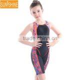 Professional Waterproof Training Swimwear Knee Suit One Piece Swimsuit for Women thumbnail-4