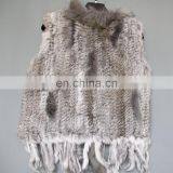 Real Rabbit Fur Knitted Weaven Pattern Fur Vest/gilet thumbnail-6