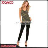 Custom Long Camo Print Sleeveless Cotton Tank Top Designs Pictures Latest Jeans Tops Girls thumbnail-6