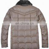 Latest New Mens Winter Fur Collar Thick Padded Down Jacket Leather thumbnail-3