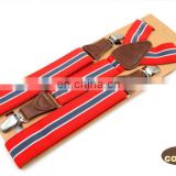 2017 yiwu longkang strong high-end elastic striped ribbons 3 clips mens work suspenders