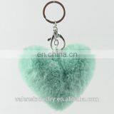 Best Valentine Gift for Girfriend Plus Pom Pom Heart Shape Keychain for Girls' Bag Accessories Car Pendant thumbnail-1