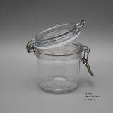 200ml Clear PET Plastic Cosmetic Packaging Pots Jars,200g Round Plastic PET Face Cream Cosmetic Bottle With Metal Clip Lid thumbnail-4