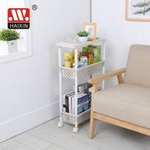 Movable Plastic Bathroom Kitchen Storage Organizer Rack Shelf Removable With Wheels thumbnail-4