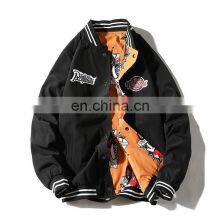 2021 Spring and Autumn Graffiti Women Loose and Versatile Double-sided Wear Jacket Couple Baseball Uniform Student Flight Jacket thumbnail-1