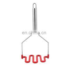 New Solid Color Red Blue Hand Blender Baby Food Silicone Kitchen Press Potato Mashers thumbnail-3