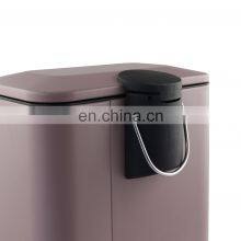 New Style Bathroom Trash Can Household Kitchen Steel Powder Coating Waste Bins Rectangle Pink High Quality Dustbin thumbnail-5