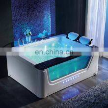 Chinese Indoor Low Price Modern 2 Person Led Hydromassage Whirlpool Bathtub Acrylic With tv Sale in Ghana thumbnail-4