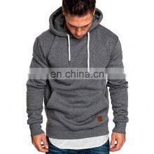 Olive Green Custom Design 3D Puff Printing Cotton Plain Pullover Men's Slim Fit Street Wear Hoodies & Sweatshirts thumbnail-3