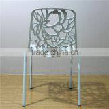 Global Trading High 80.7cm Aluminum Flower Back Outdoor Chair thumbnail-5