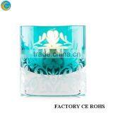Factory Price Decorative Etched Small Flower Frosted Glass Jars for Candle Making
