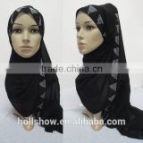 Custom Rhinestone Pattern Jersey Arab Muslim Lady Scarf