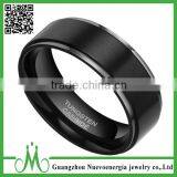 High Quality Tungsten Carbide Wedding Ring Wholesale Fashion Jewelry Tungsten Black Ring for Men thumbnail-1