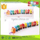 Hot Selling Caterpillar Toys Size 41*5.5*8.5cm OEM Digital Caterpillar Train Toys Wooden Caterpillar for Children EZ5134 thumbnail-1