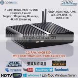 Turbo Boost Smart Mini PC Intel i7 4500U 4550U 4650U Core DX11 3D Blue-ray 4K HD Support 2G RAM 64G SSD WIFI Bluetooth USB3.0