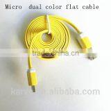 Wholesale Micro Dual Color Flat Cable Micro Usb Cable
