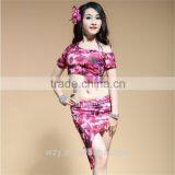 Printing Hot Sexy Belly Dancing Costumes, Oblique Shoulder Hot Girl Wear