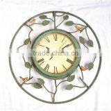 Big Round Rustic Green Wrought Iron Wall Clocks