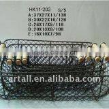 Wire Basket With Wood Handles thumbnail-1