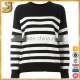 Hot Sell Woman Fashion Suit Stripe Wool Sweater thumbnail-1