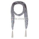 2015 Preppy Style Presentative Leaves Printing Fashion Chiffon Scarf thumbnail-5
