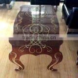 Brown Color Tea Table, Ceramic Digital Print Glass, Hot Bent Glass, Special Shape Processing thumbnail-2