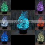 3D Optical Night Light Lovely Bear 7 RGB Light Colors 10 LEDs AA Battery or DC 5V Mixed Lot thumbnail-1