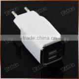 US UK EU Plug 5V 2.4A Dual USB Travel Charger White thumbnail-4