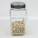 Outstanding Square Shape Glass Storage Jar With Metal Cover thumbnail-2