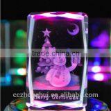 2016 Wholesale Colorful Light Base 3d Laser Crystal Cube