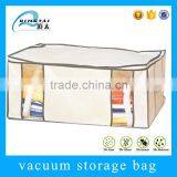 Moisture proof zipper top non woven vacuum compressed bag for clothes