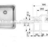 POATS PS-1120 Stainless Steel Sink Overall Size: 590X445X180mm thumbnail-1