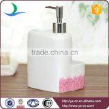 Elegant Square Ceramic Wholesale Soap Dispenser With Bird and Flower Decal thumbnail-4